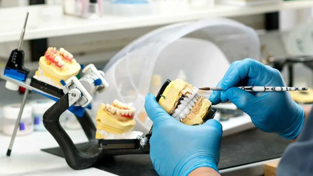 A set of custom dentures